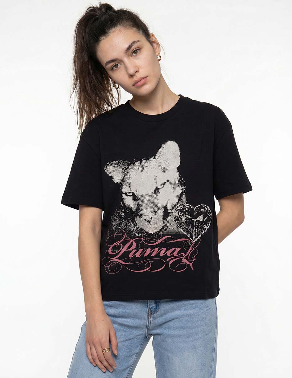 Playera manga corta Puma cuello redondo para mujer
