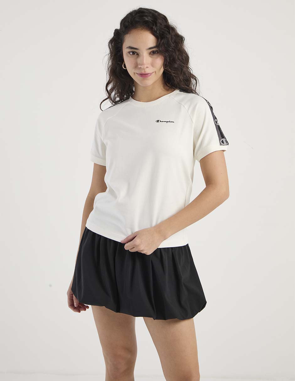 Playera manga corta cuello redondo para mujer