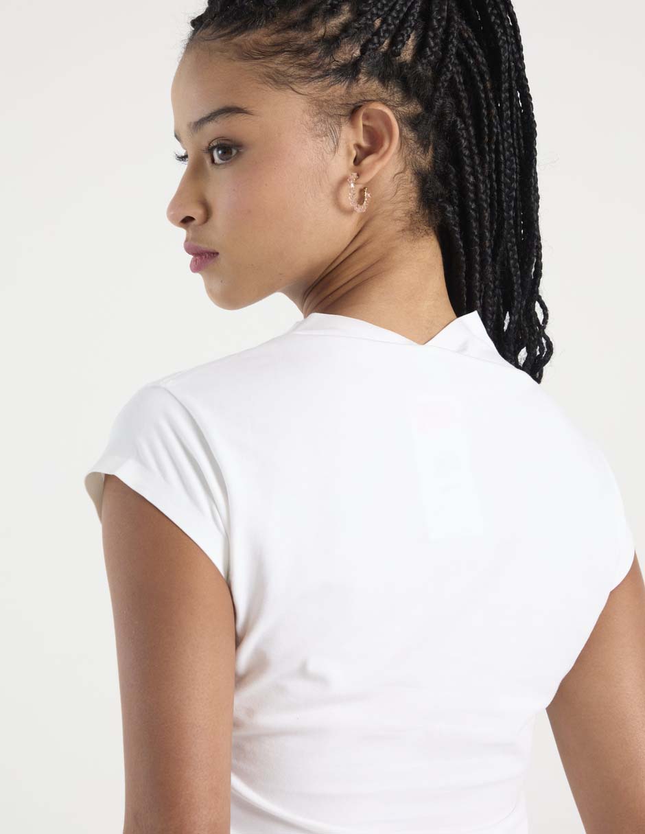 Playera manga corta Puma cuello alto para mujer