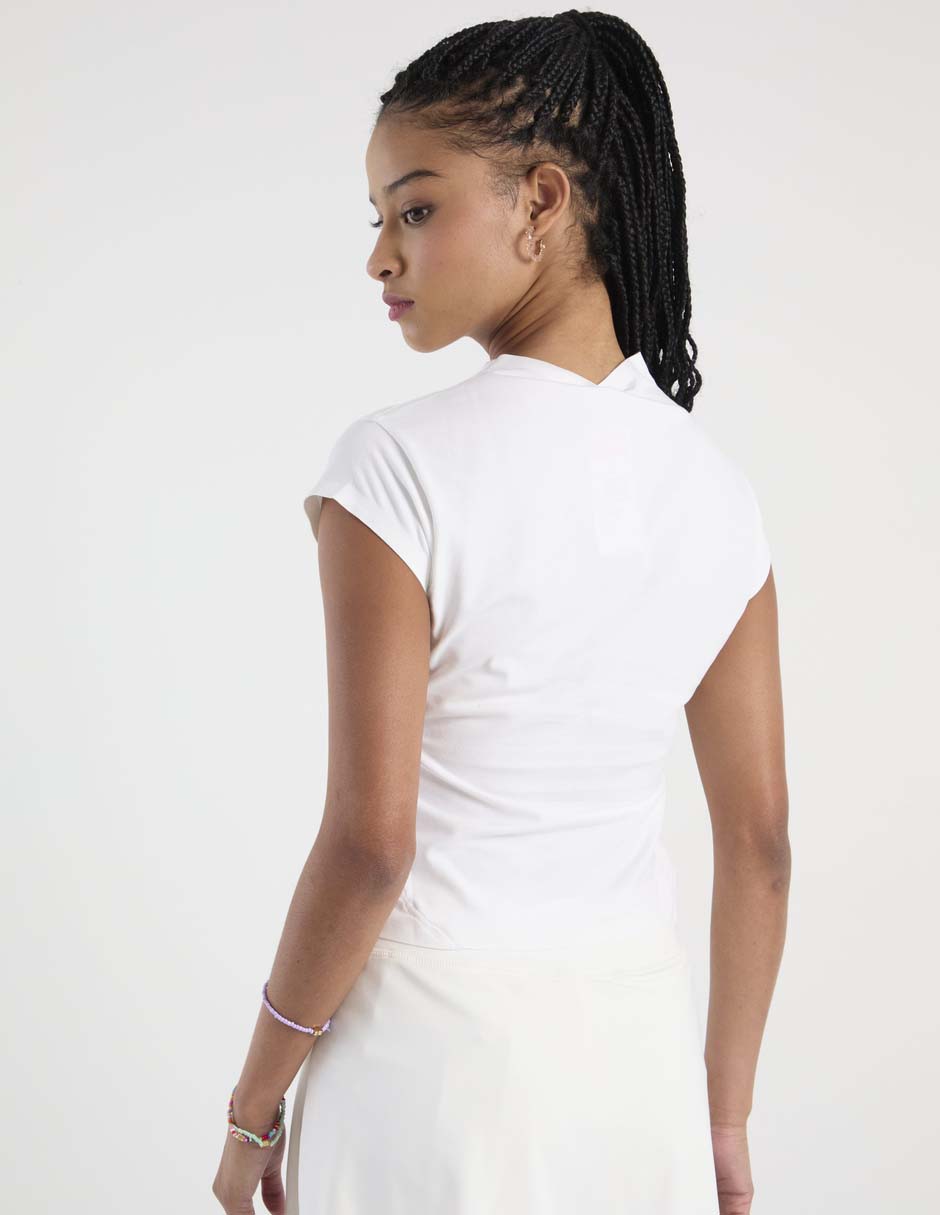 Playera manga corta Puma cuello alto para mujer