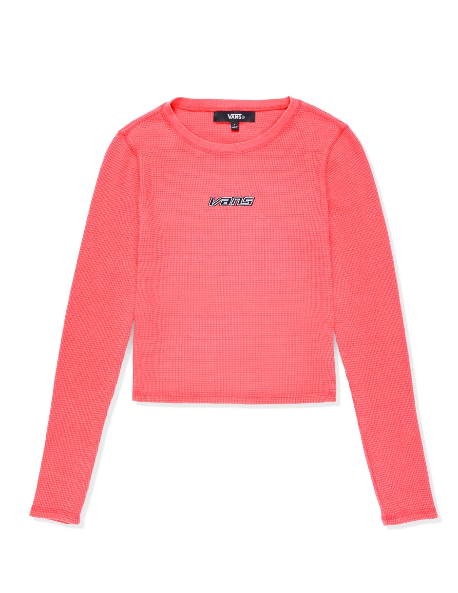 Playera manga larga Vans cuello redondo para mujer