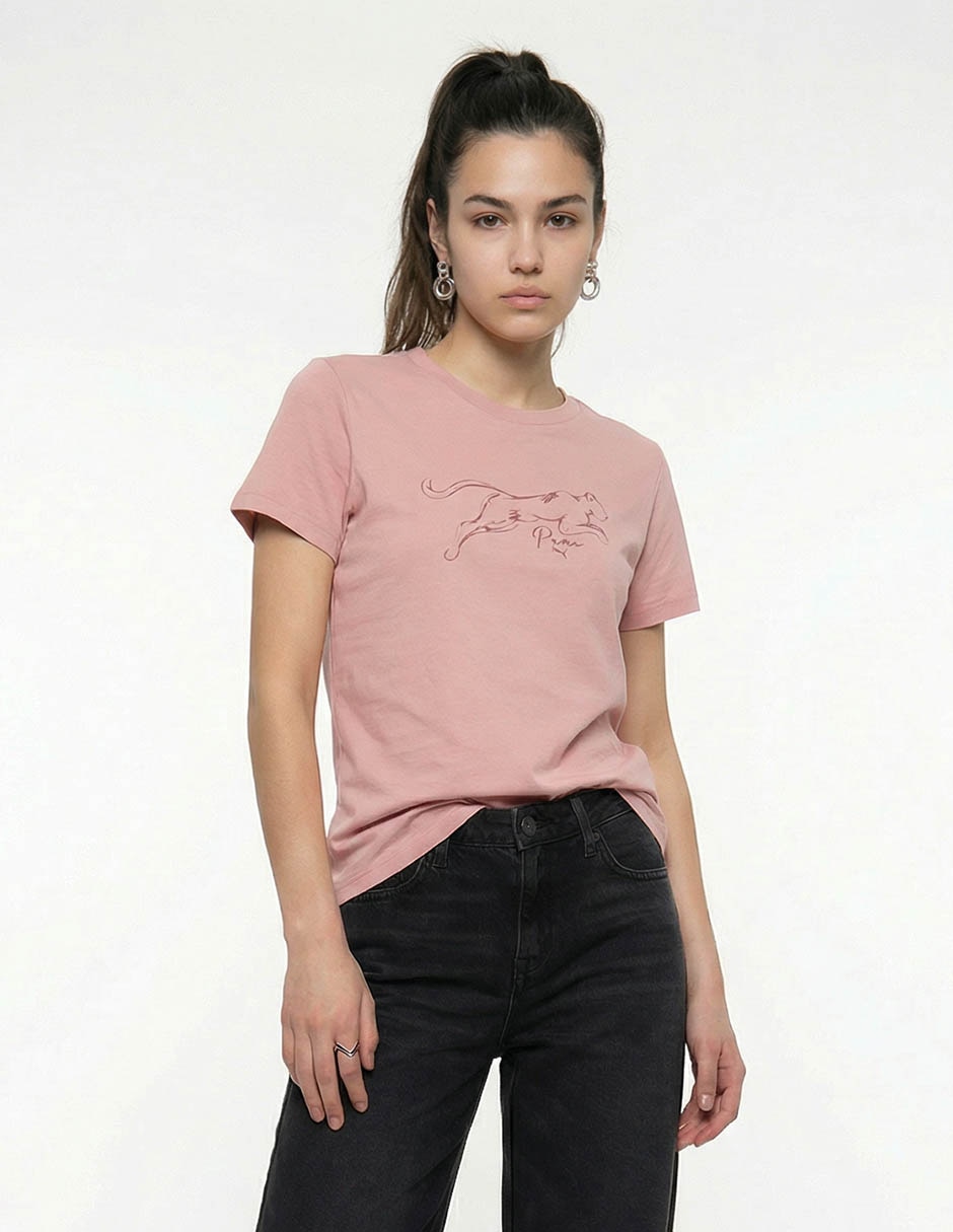 Playera manga corta Puma cuello redondo para mujer