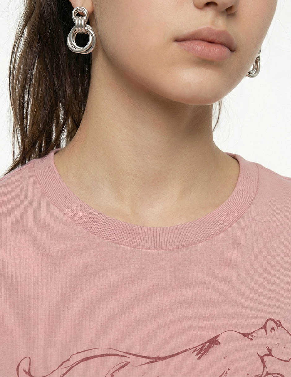 Playera manga corta Puma cuello redondo para mujer