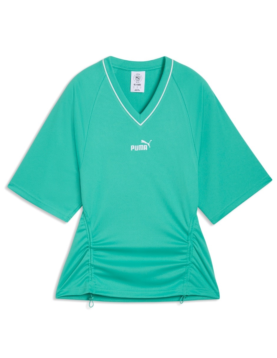 Playera manga corta Future Archive cuello V para mujer 5