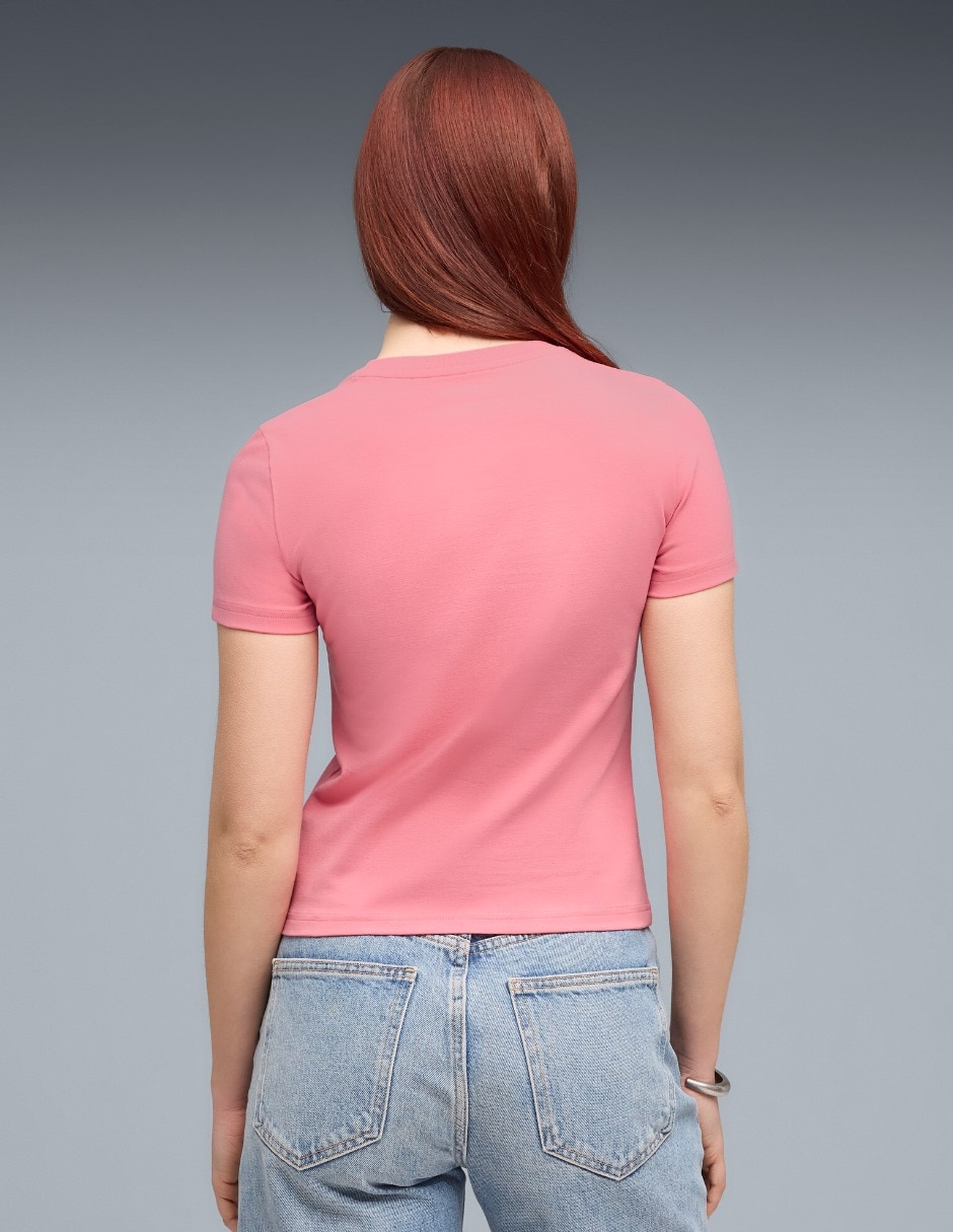Playera manga corta cuello redondo mujer 5