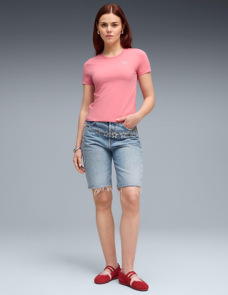 Playera manga corta cuello redondo mujer