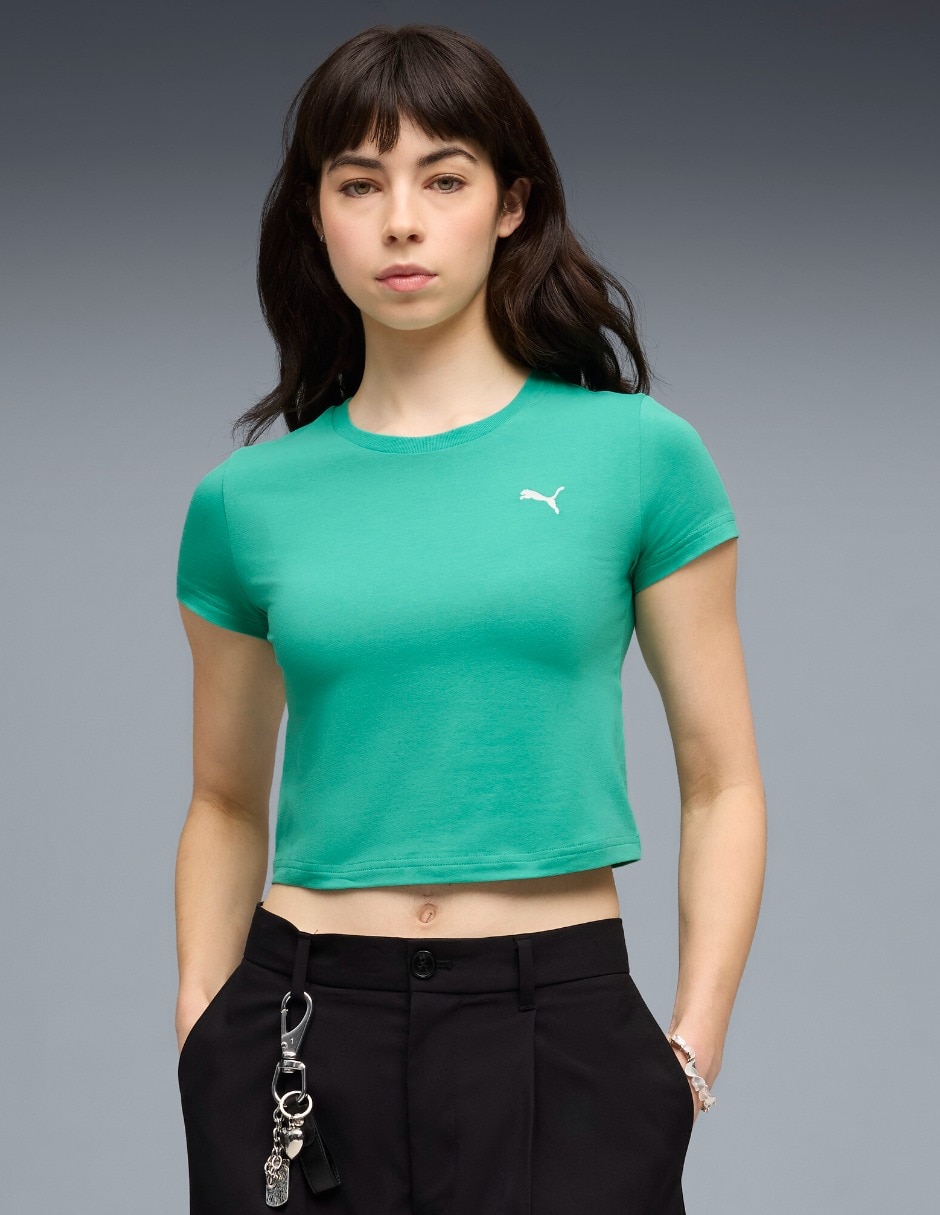 Playera manga corta Wardrobe cuello redondo para mujer Playera manga corta Wardrobe cuello redondo para mujer