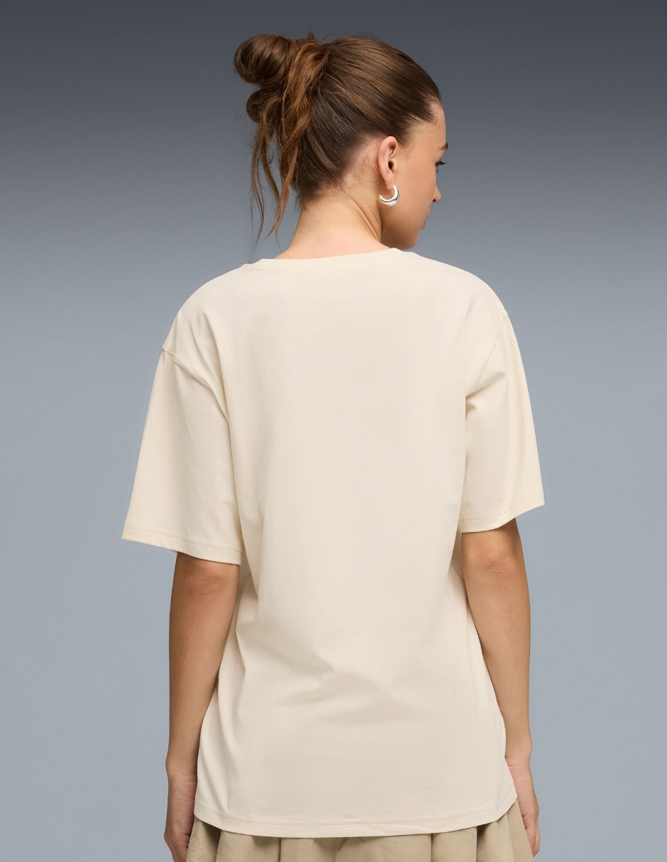 Playera manga corta cuello redondo para mujer
