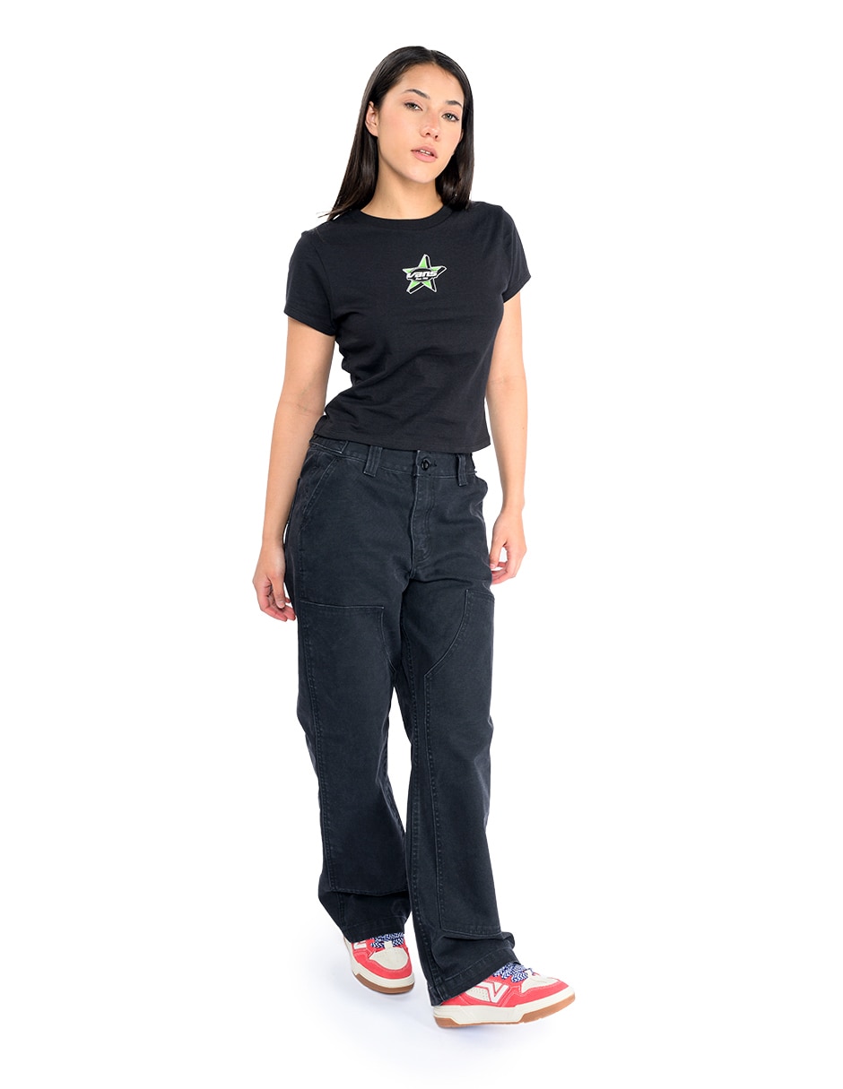Playera manga corta Vans Starmarked Ss Baby Tee cuello redondo para mujer