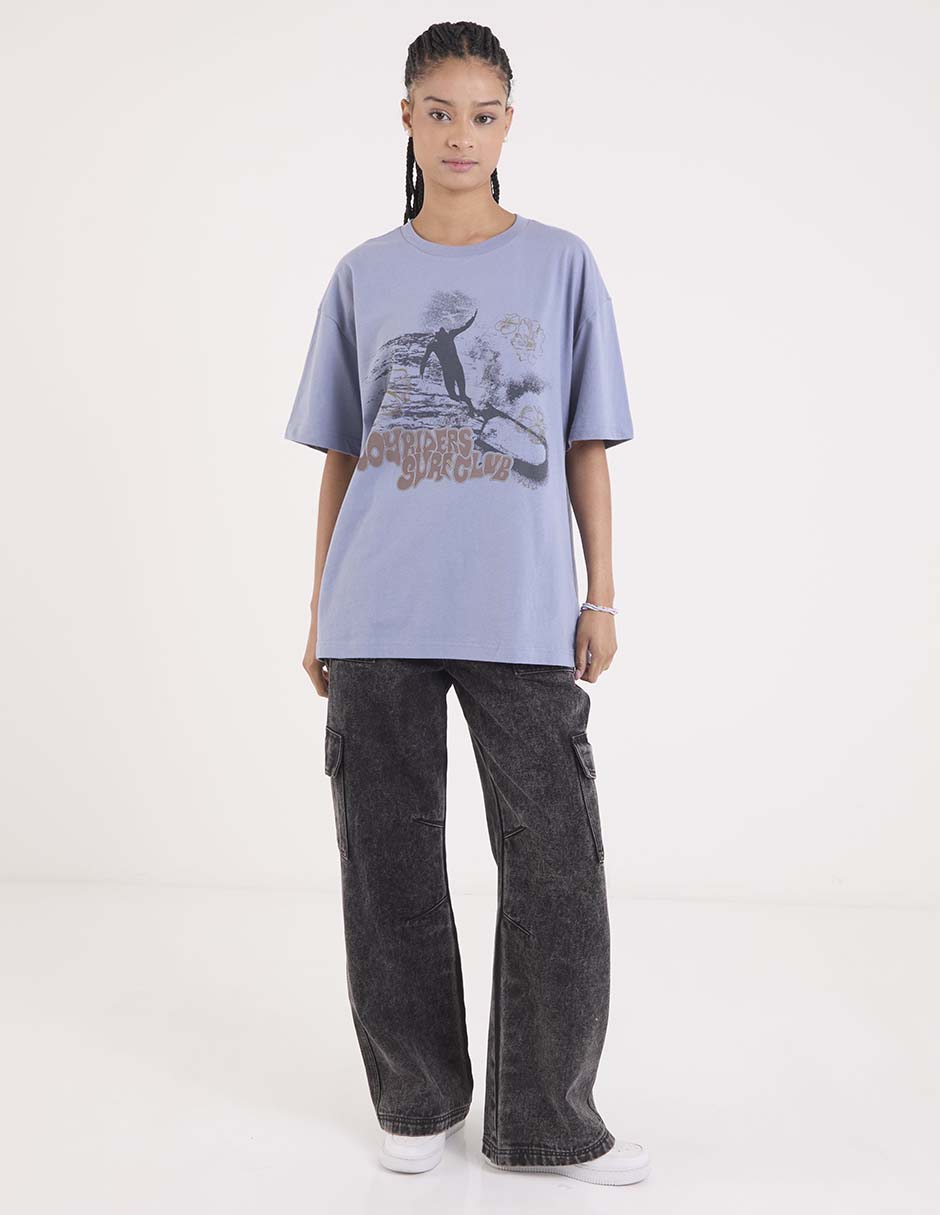 Playera manga al codo cuello redondo para mujer 8