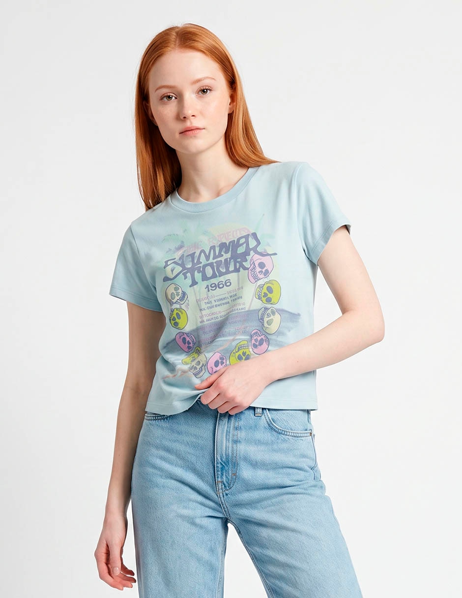 Playera manga corta cuello redondo para mujer Playera manga corta cuello redondo para mujer