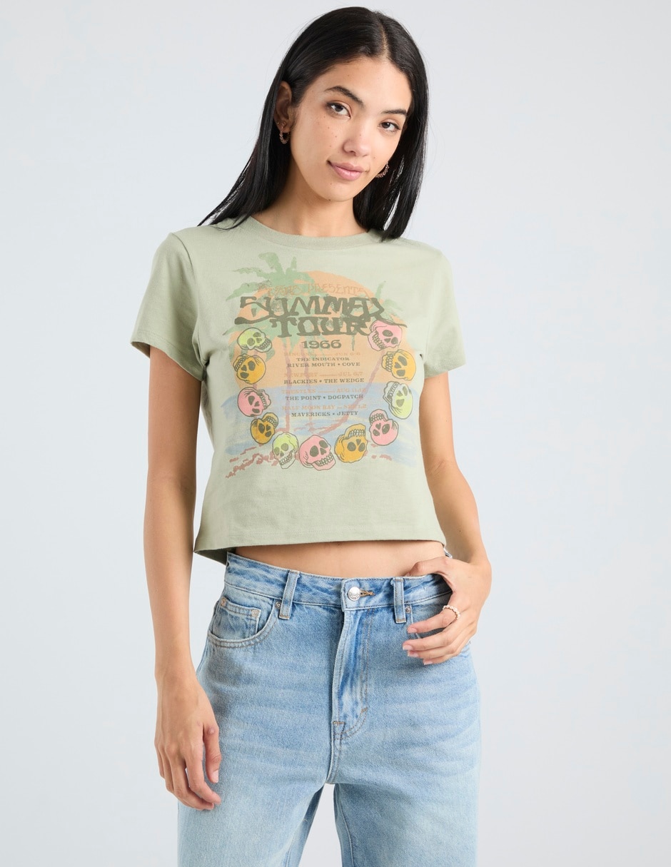 Playera manga corta Summer Tour 1966 cuello redondo para mujer