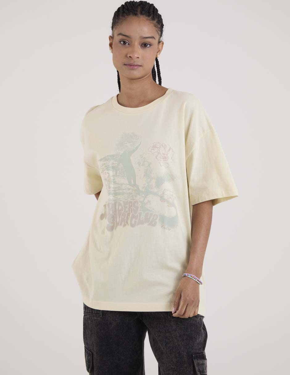 Playera manga al codo cuello redondo para mujer 1