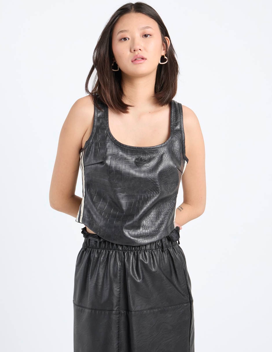 Playera tank Adidas Originals cuello cuadrado para mujer