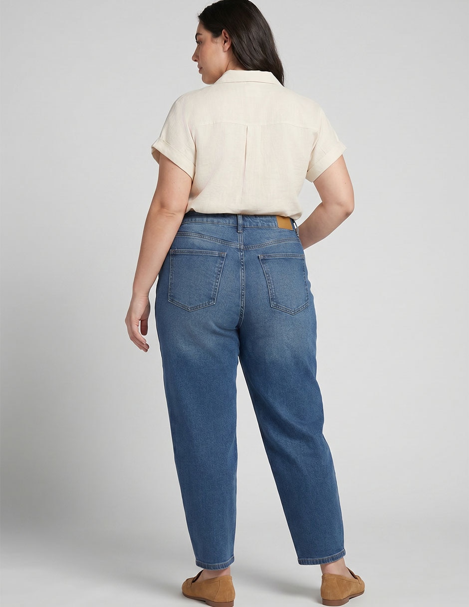 Jeans barrel aéropostale corte cintura alta para mujer