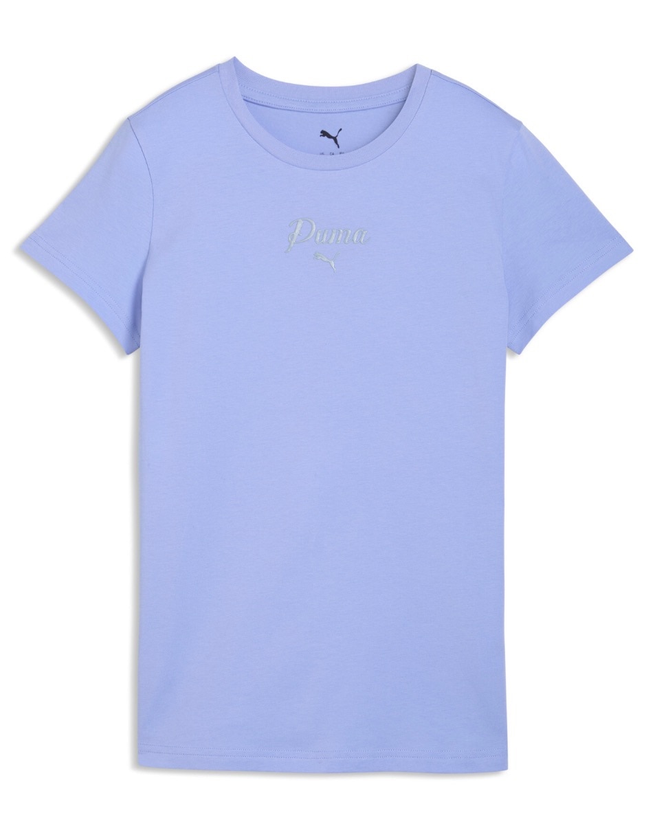 Playera manga corta Puma Ess Script cuello redondo para mujer