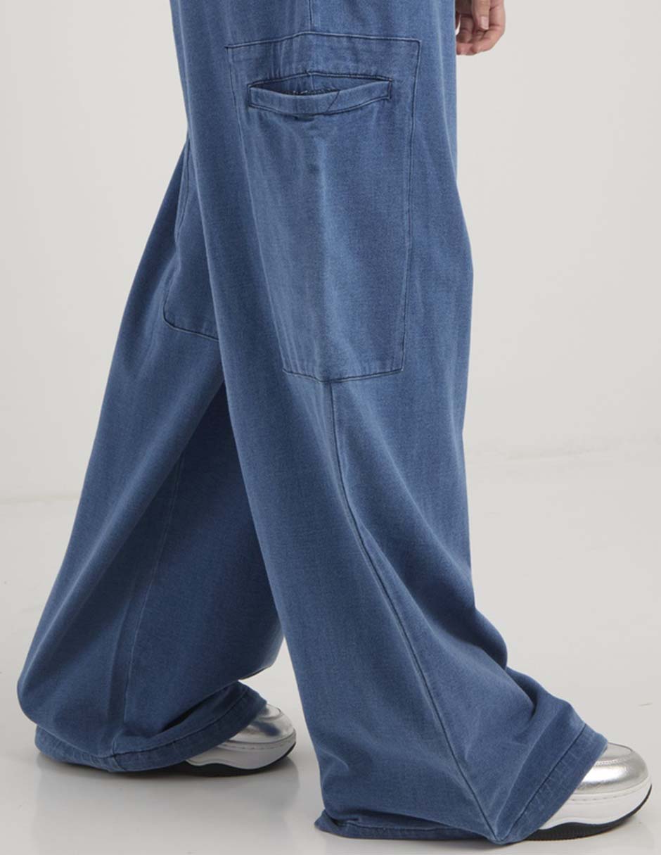 Pants acampanado Reebok con elástico para mujer