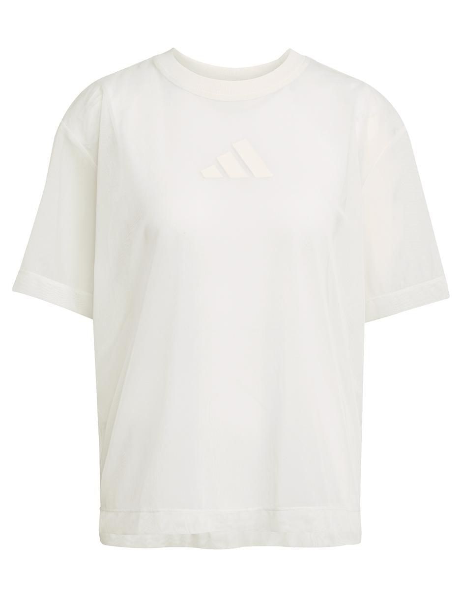 Playera manga corta Adidas Soft Lux cuello redondo para mujer