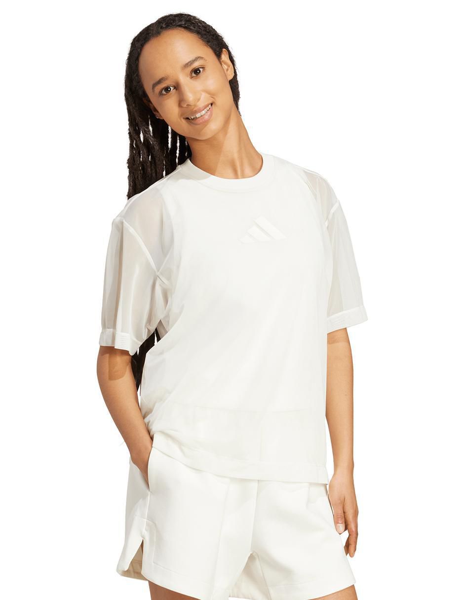 Playera manga corta Adidas Soft Lux cuello redondo para mujer