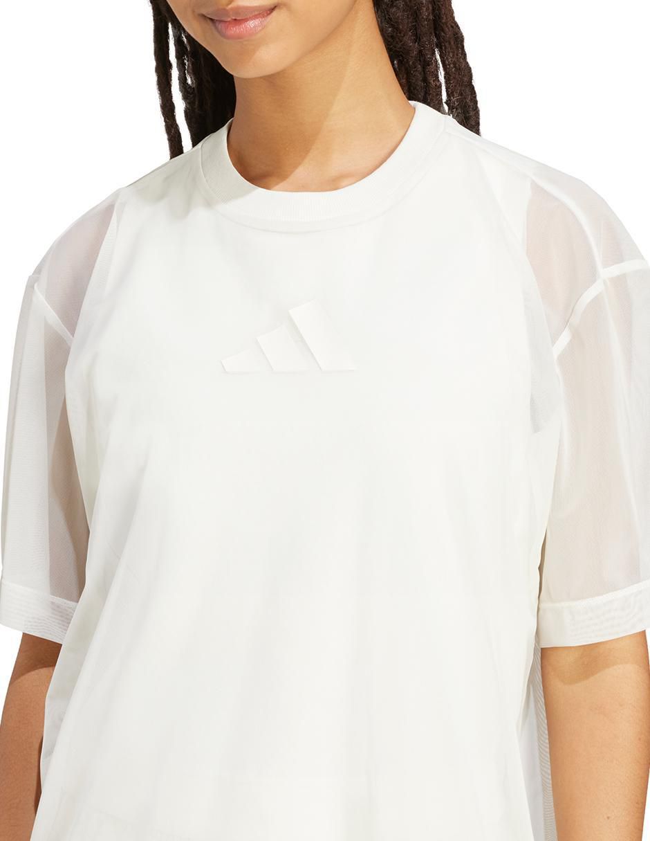 Playera manga corta Adidas Soft Lux cuello redondo para mujer