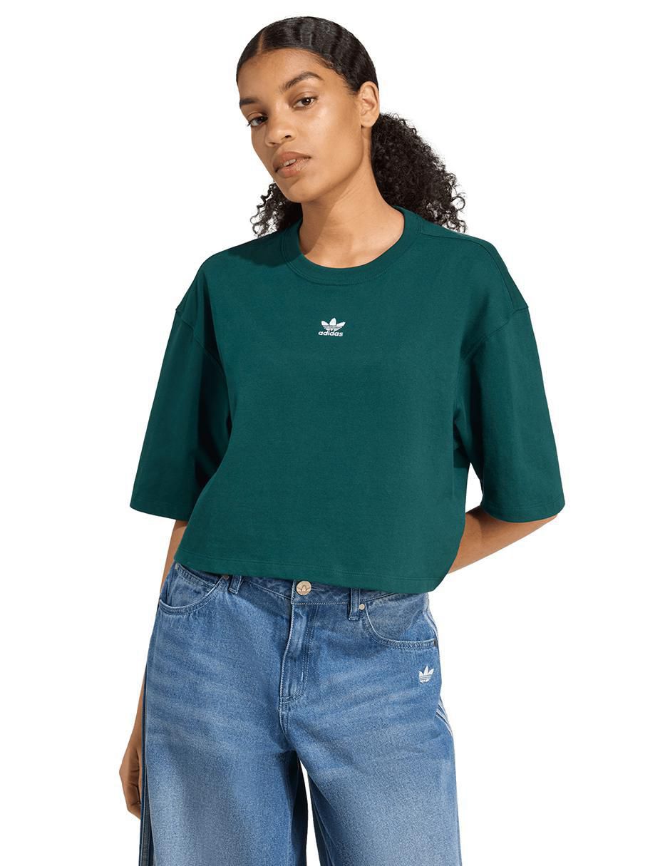 Playera manga corta Trefoil Essentials cuello redondo para mujer