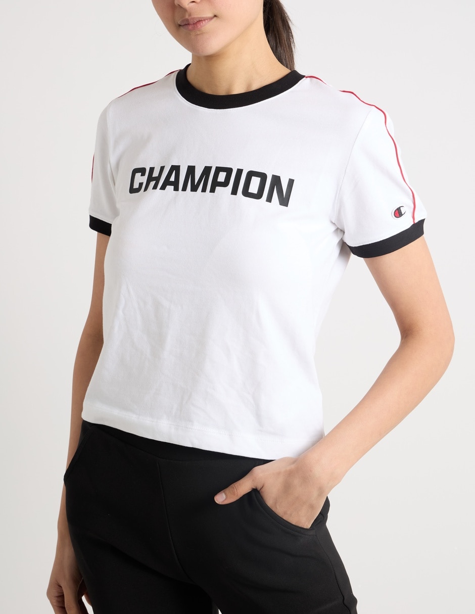 Playera manga corta cuello redondo para mujer