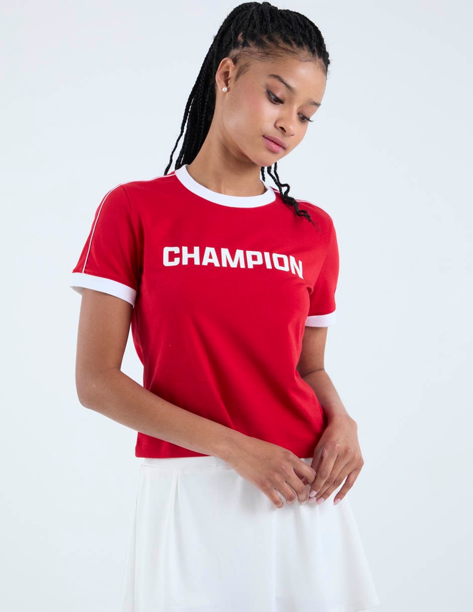 Playera manga corta champion cuello redondo para mujer