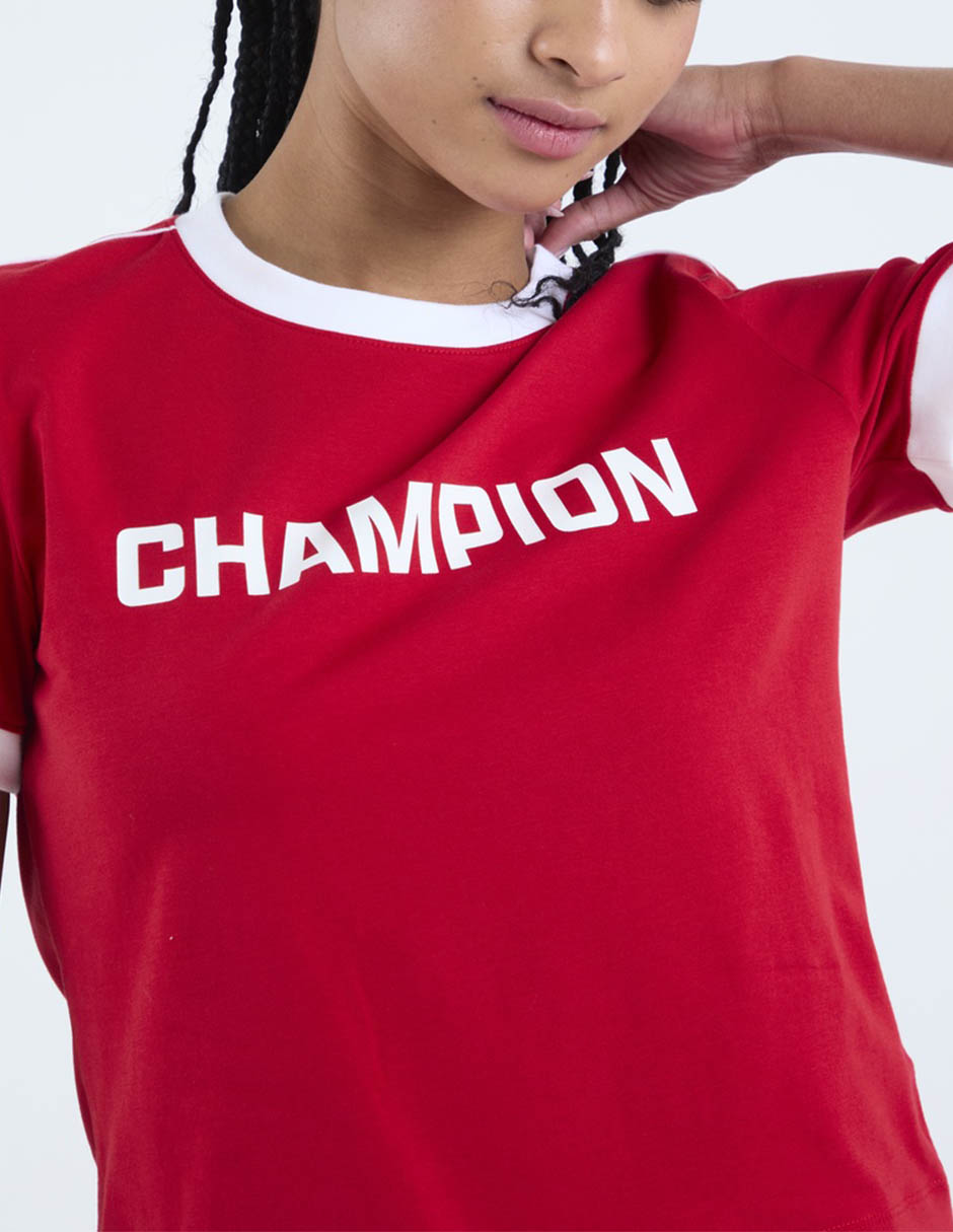 Playera manga corta champion cuello redondo para mujer