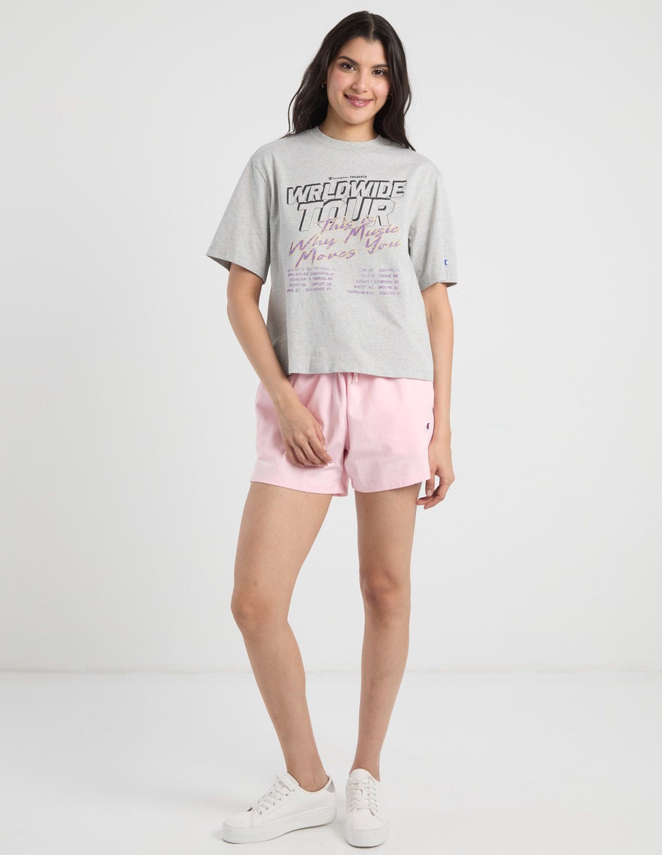 Playera manga corta champion cuello redondo para mujer