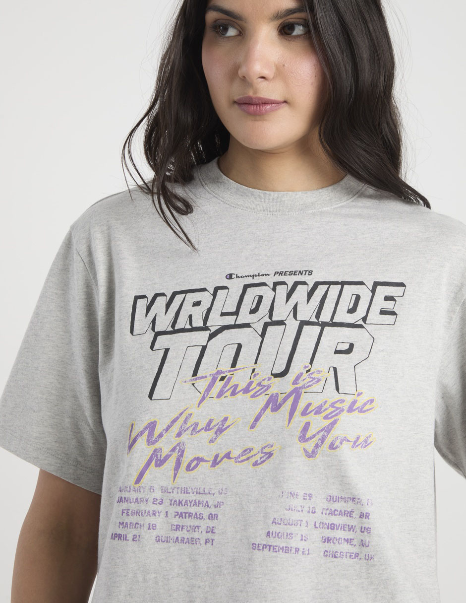 Playera manga corta champion cuello redondo para mujer