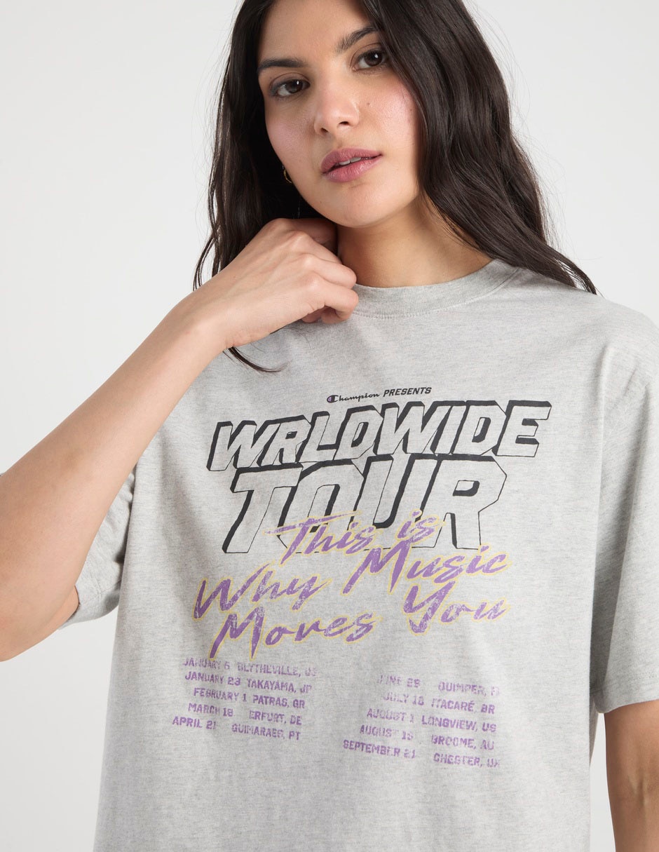 Playera manga corta champion cuello redondo para mujer