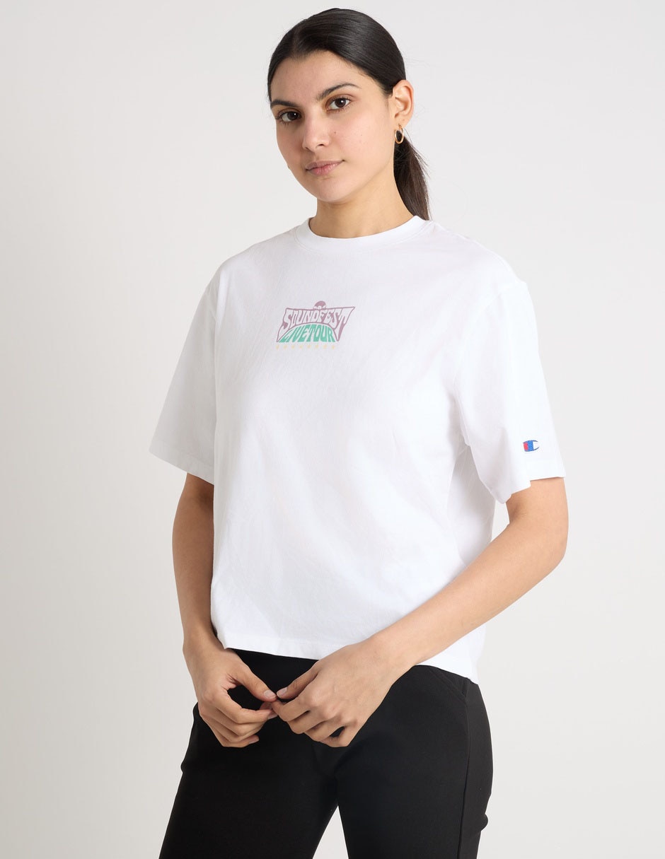 Playera manga corta champion cuello redondo para mujer