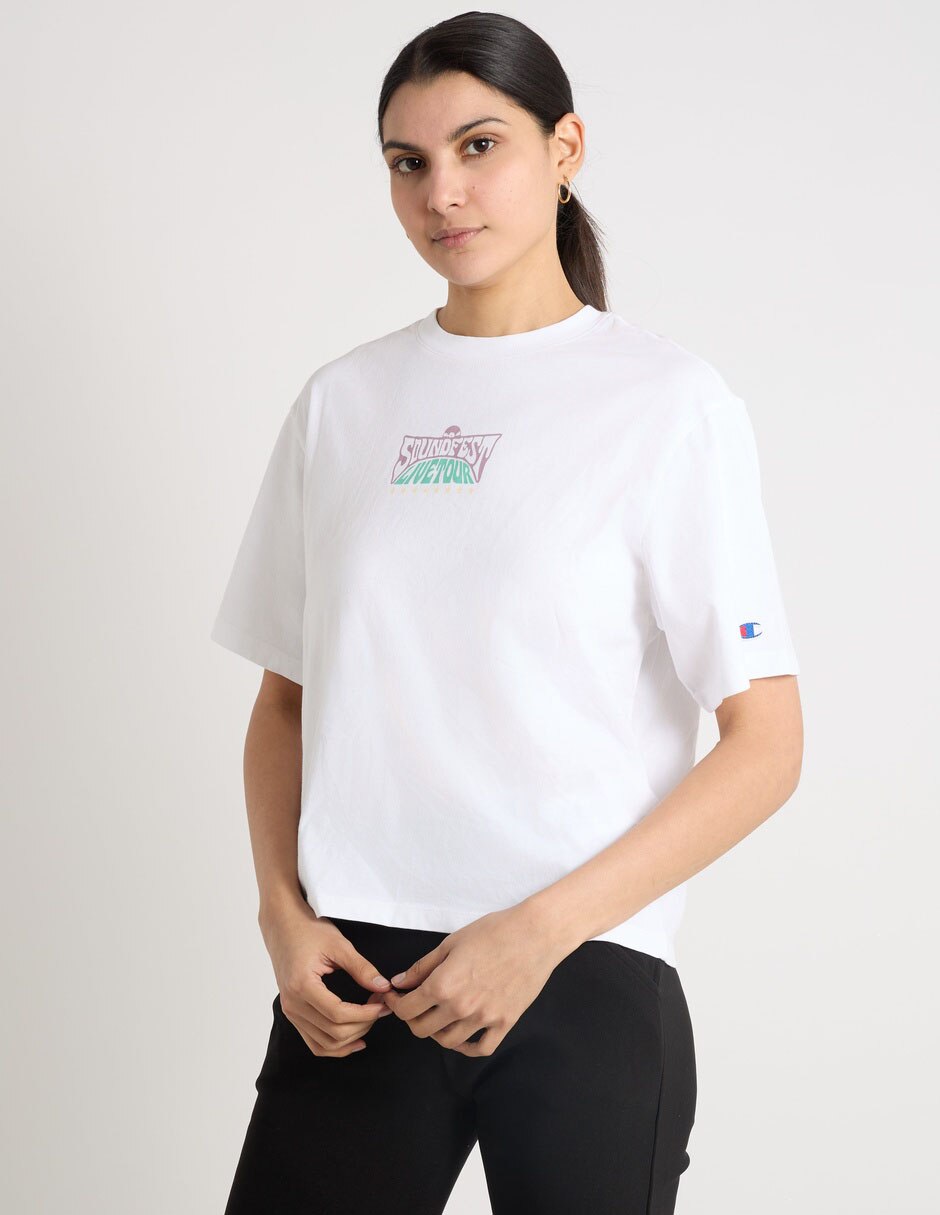 Playera manga corta cuello redondo para mujer 2