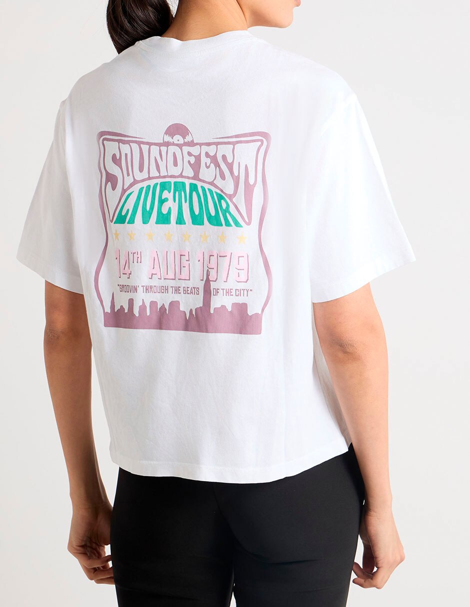 Playera manga corta cuello redondo para mujer 5