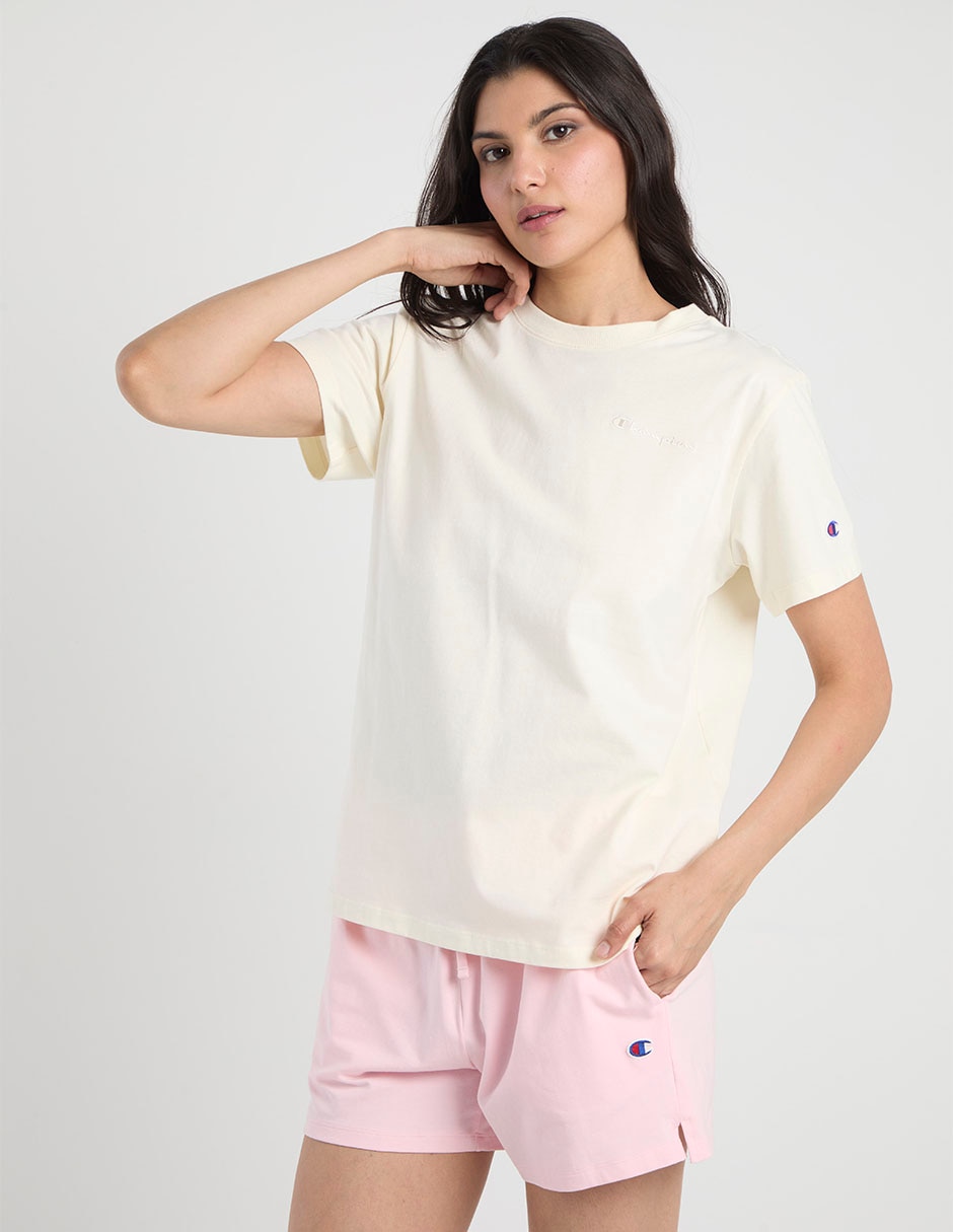Playera manga corta cuello redondo para mujer