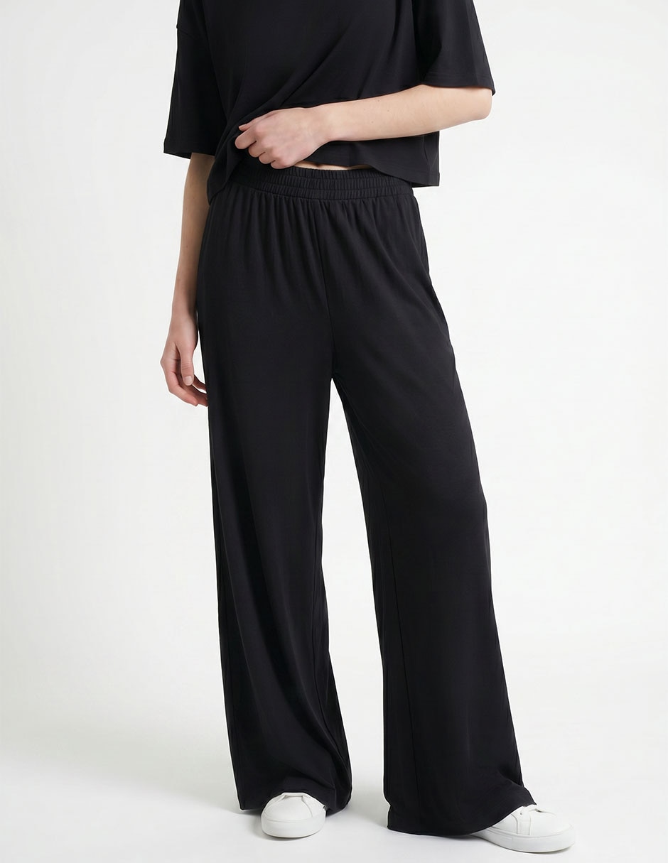 Pantalón acampanado amplio para mujer