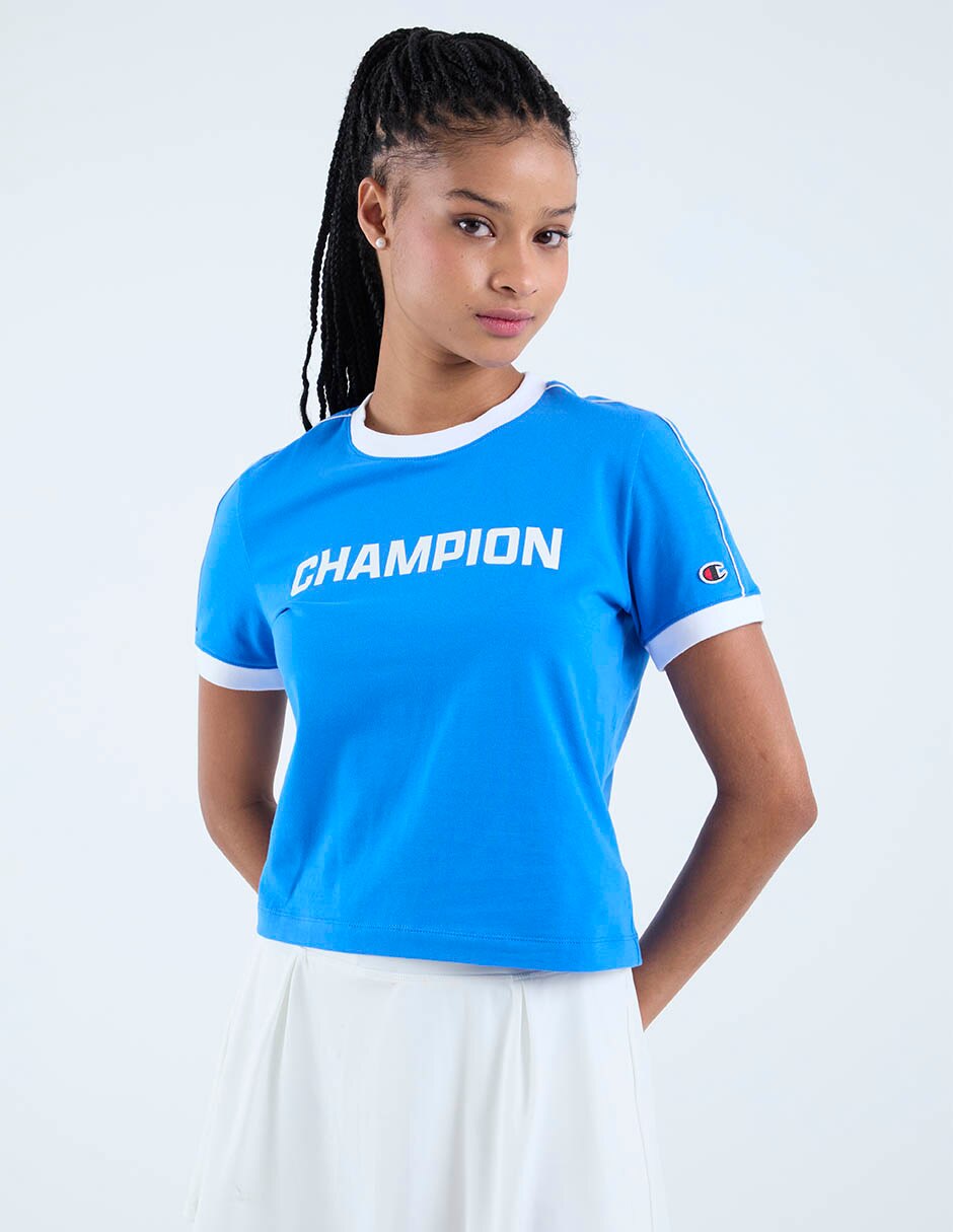 Playera manga corta cuello redondo para mujer