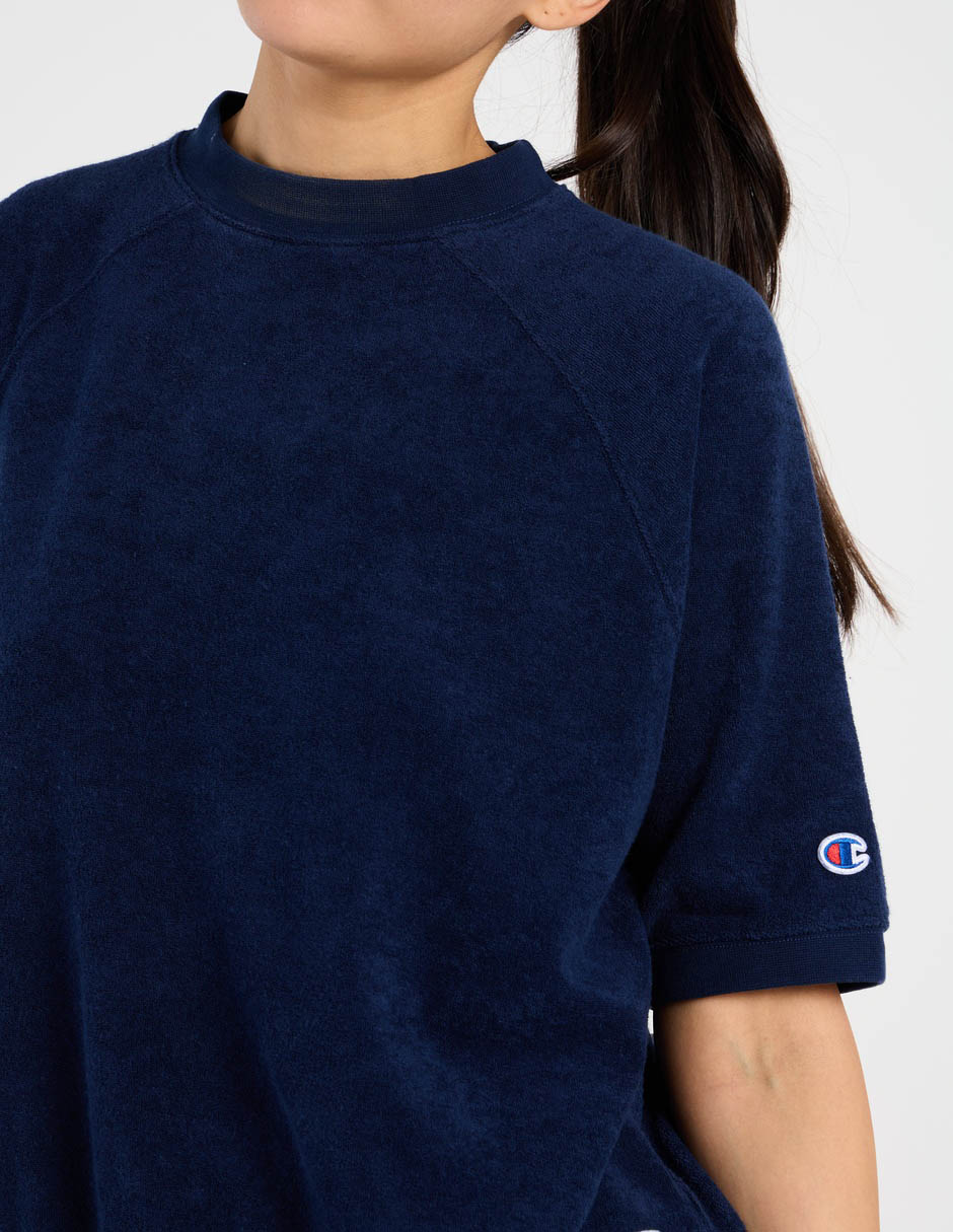 Playera manga corta cuello rendo para mujer