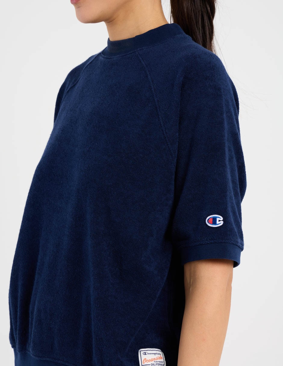 Playera manga corta cuello rendo para mujer