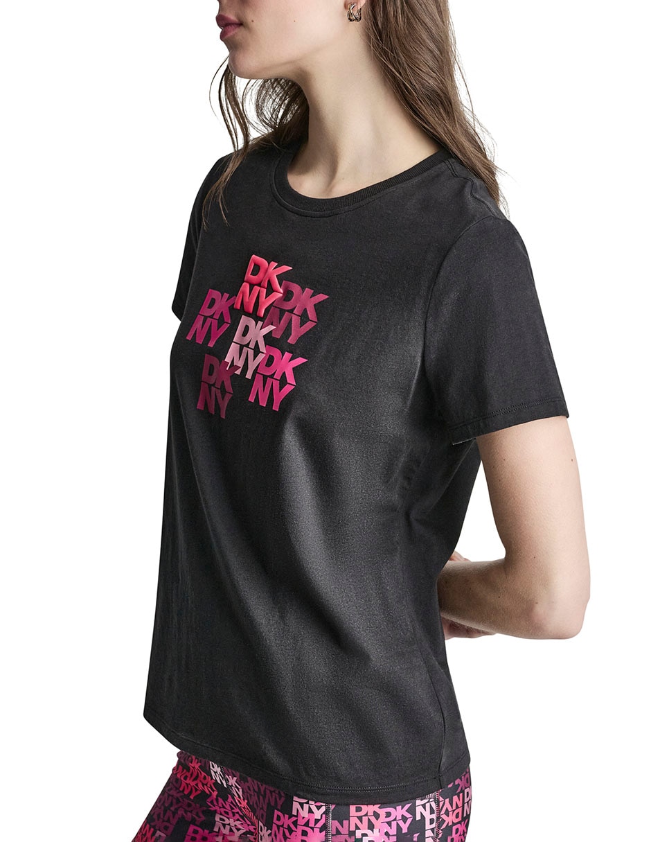 Playera Dkny cuello redondo manga corta para mujer