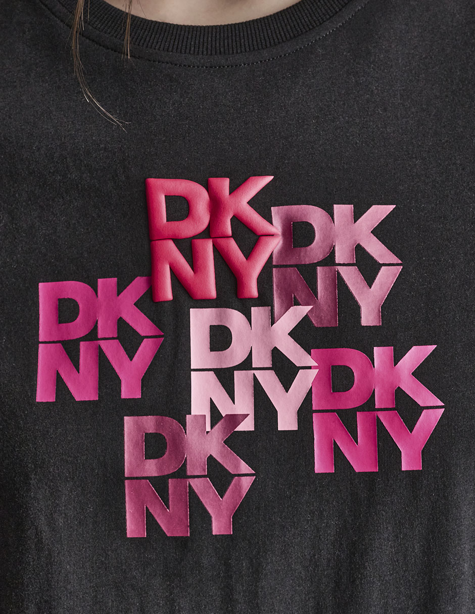 Playera Dkny cuello redondo manga corta para mujer