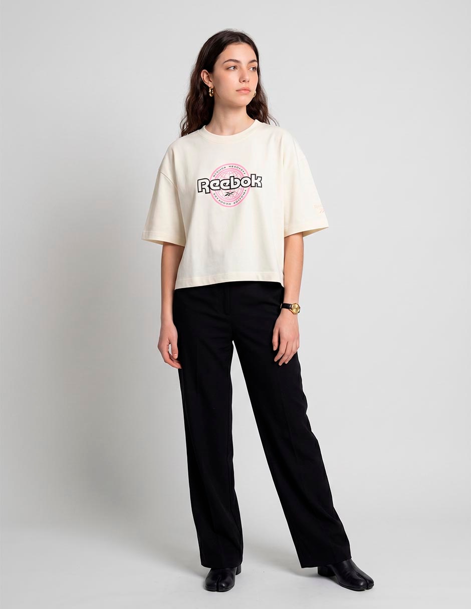 Playera Manga Corta World T-Shirt Cuello Redondo Para Mujer