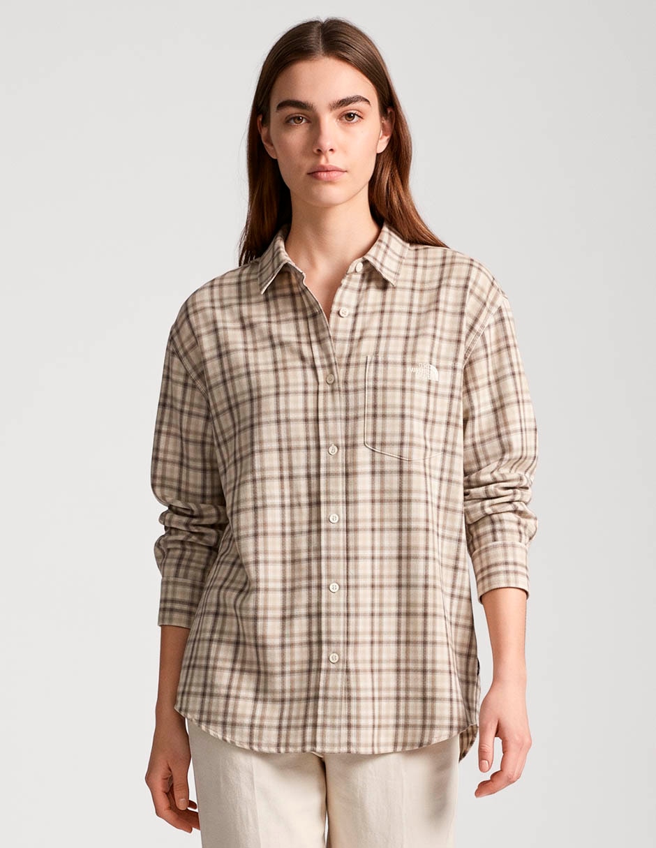 Camisa de algodón manga larga para mujer Camisa de algodón manga larga para mujer