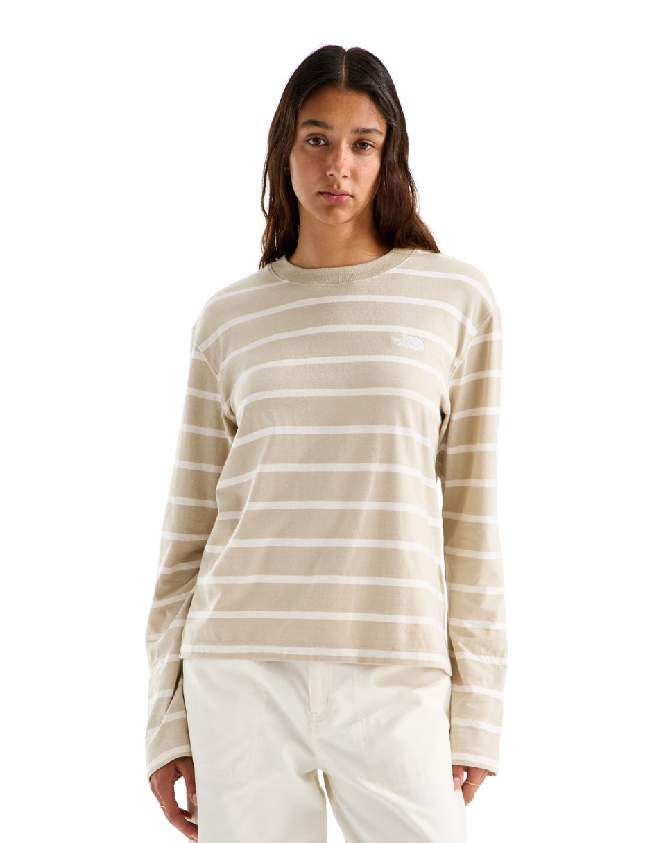 Playera manga larga w vista stripe long sleeve tee cuello redondo para mujer