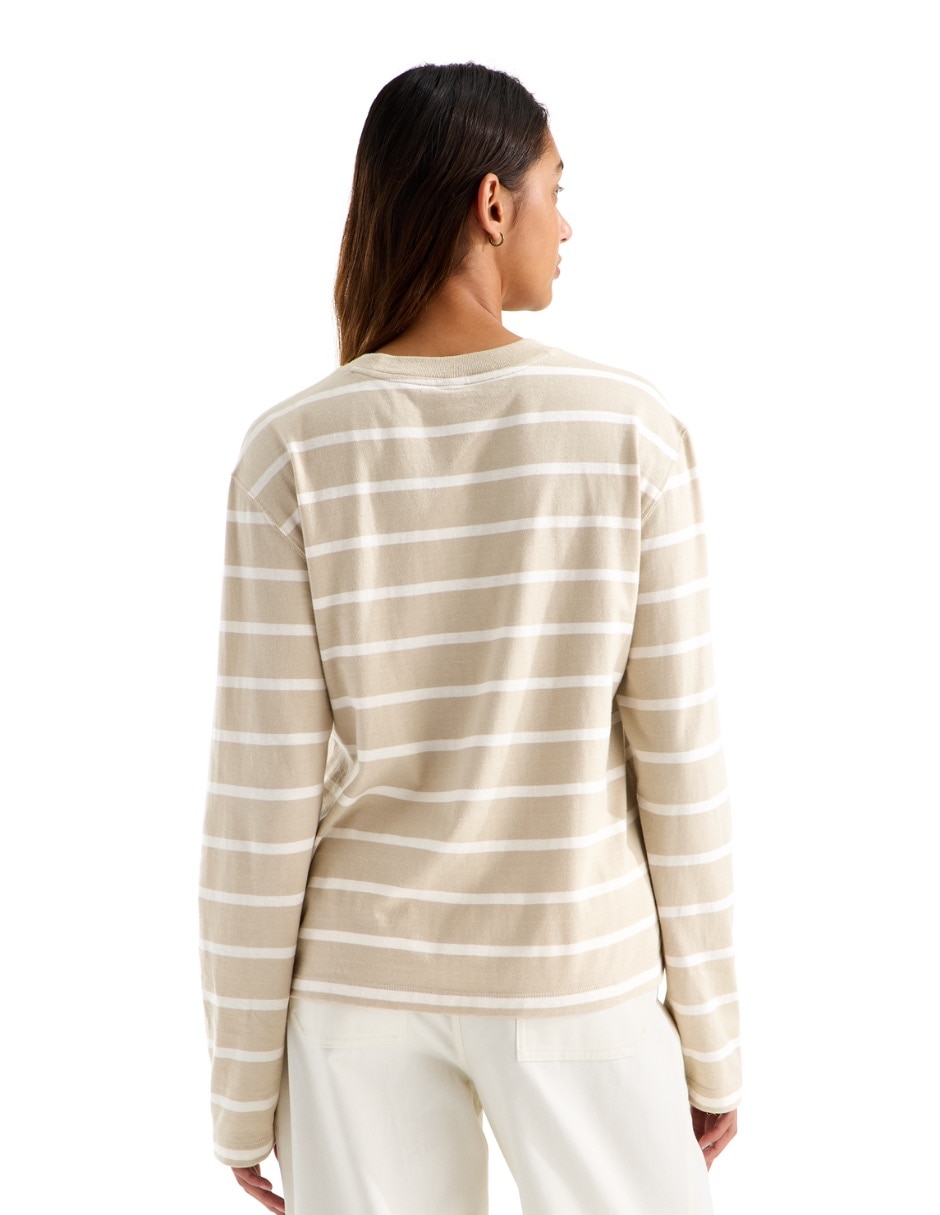 Playera manga larga w vista stripe long sleeve tee cuello redondo para mujer 2