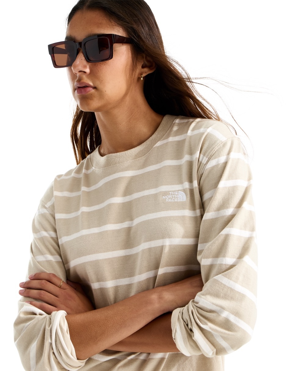 Playera manga larga w vista stripe long sleeve tee cuello redondo para mujer 3