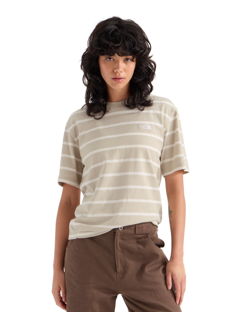 Playera manga corta w vista stripe short sleeve tee cuello redondo para mujer Playera manga corta w vista stripe short sleeve tee cuello redondo para mujer