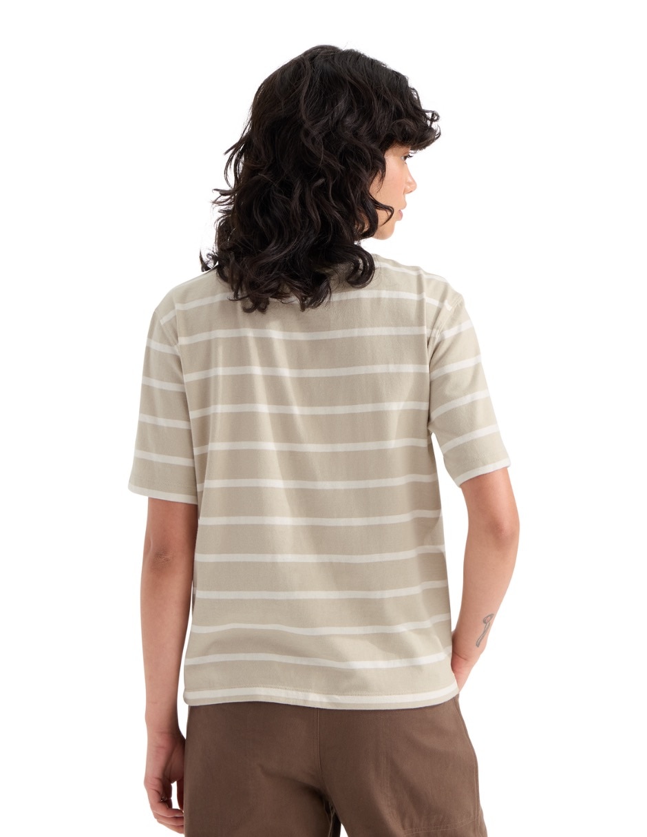 Playera manga corta w vista stripe short sleeve tee cuello redondo para mujer 2
