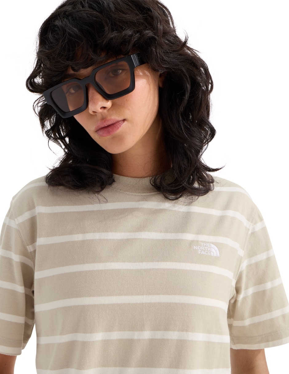 Playera manga corta w vista stripe short sleeve tee cuello redondo para mujer 3