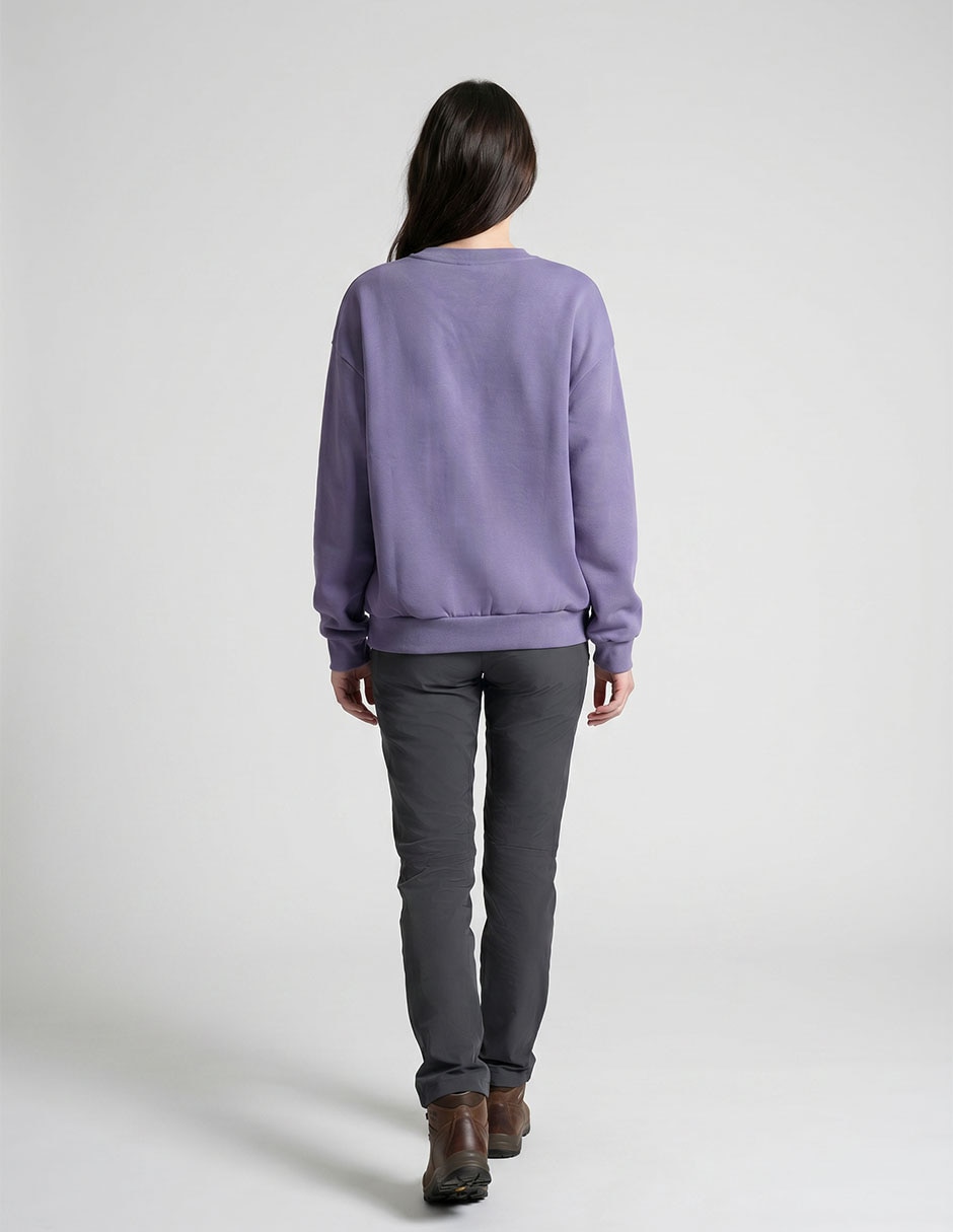 Sudadera con sin capucha w evolution simple dome oversized crew para mujer 2